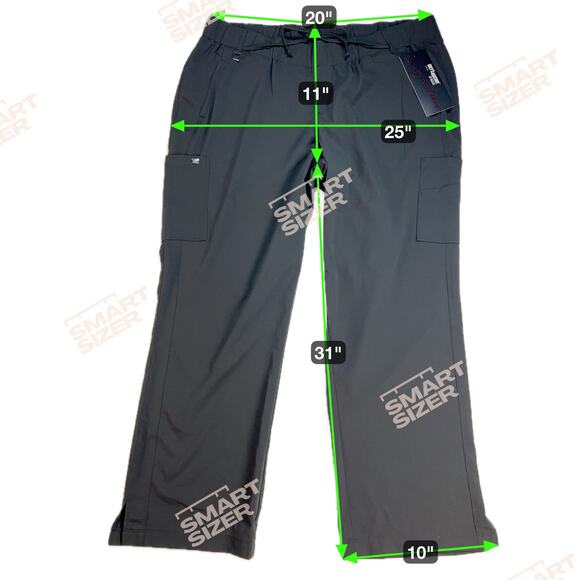 Barco Grey’s Anatomy Six Pocket Double Cargo Mid Rise Scrub Pants Black Size 3X - Picture 4 of 14